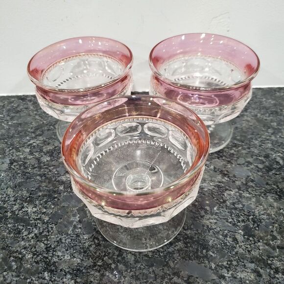 Set of 3 Tiffin Kings Crown Sherbet Dishes - Picture 1 of 4